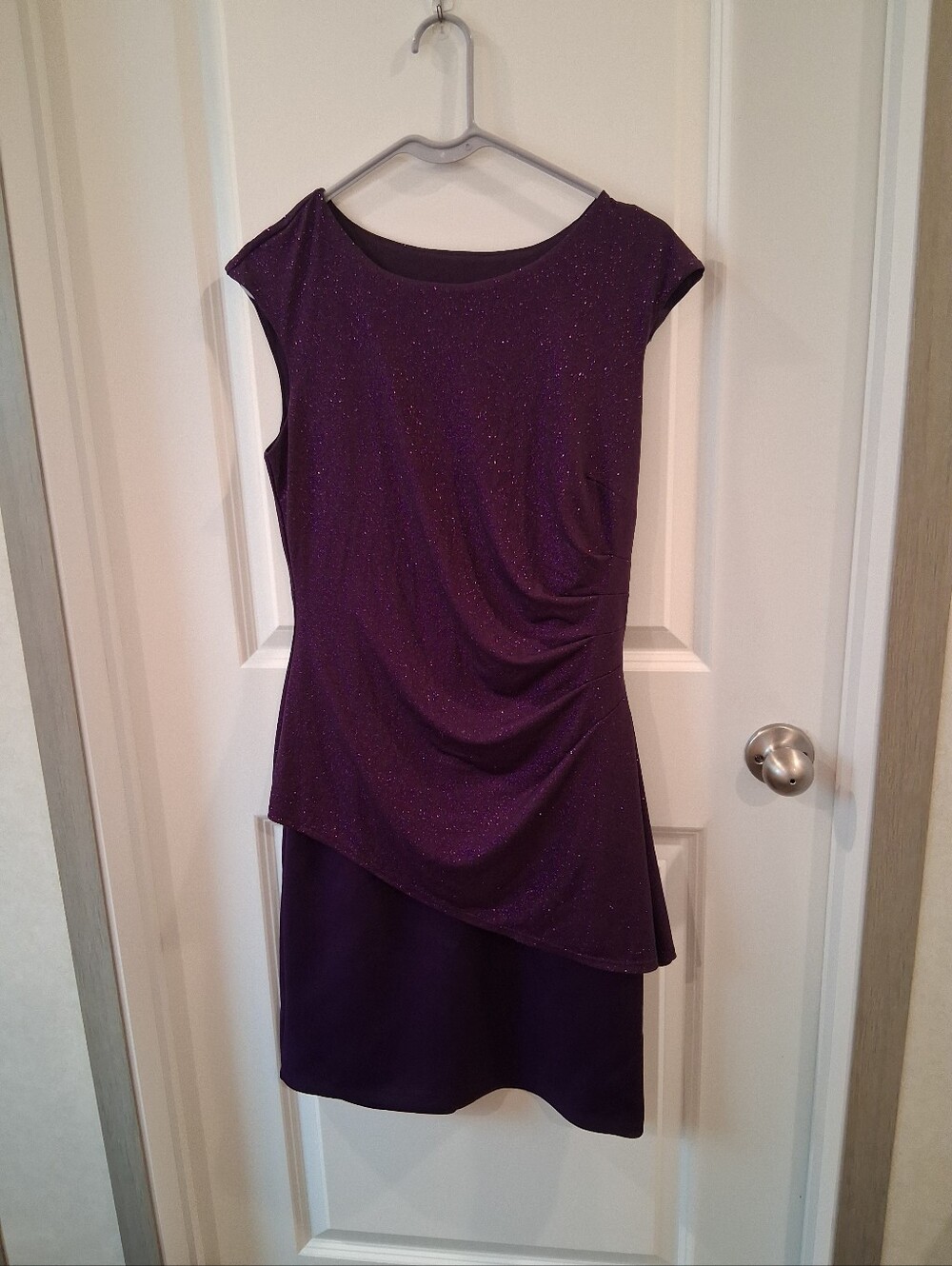 Enfocus Studio Purple Glitter Asymmetrical Dress Size Small